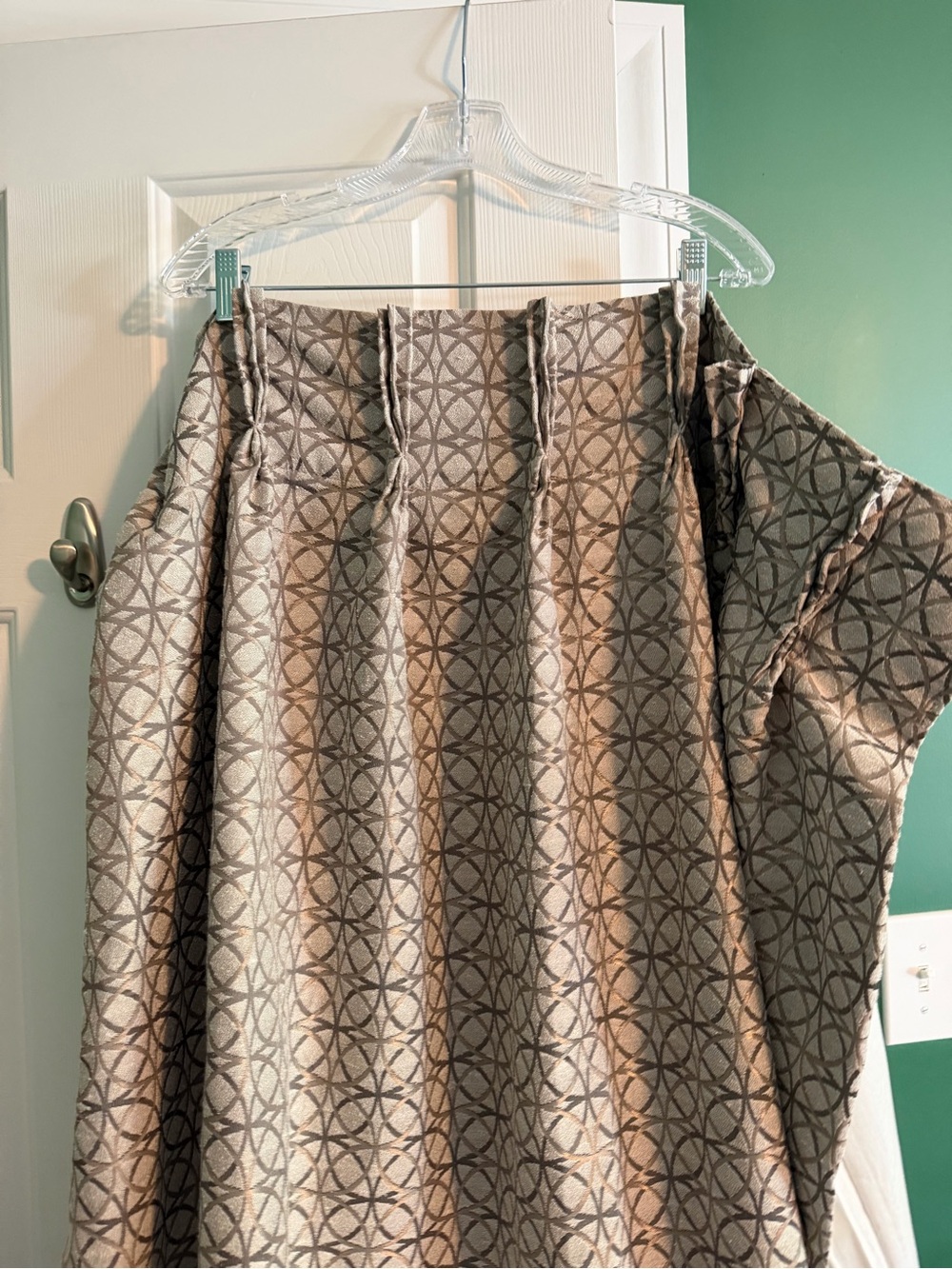 Neutral Geometric custom curtain in Taupe and Gray